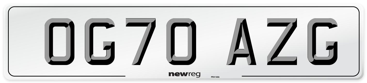 OG70 AZG Number Plate from New Reg